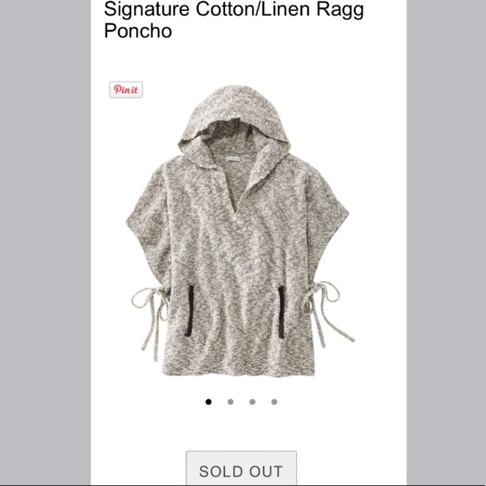 LL Bean signature cotton ragg poncho